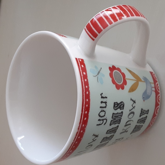 Follow Your Dreams Bramble Rocket 10 oz Cup Mug Rabbits Birds Butterflies - Picture 2 of 8